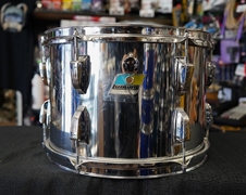 USED - Ludwig USA Classic Series Chrome Over Wood 13" Tom w/ Blue & Olive Pointy Badge | 9x13"