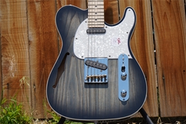 G&L TRIBUTE SERIES ASAT CLASSIC Semi-Hollow  Charcoal Black Burst 6-String Electric Guitar  