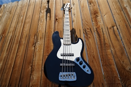 G&L USA JB-5 Jet Black w/Bound top  5-String Electric Bass Guitar  