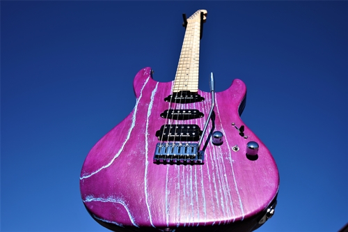 ESP Custom Shop Snapper AS-BR Driftwood Indigo Purple w/Blue Filler  6-String Electric Guitar