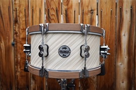 DW PDP Limited Edition Twisted Ivory 6.5 x 14 Pure Maple Snare Drum w/ Walnut Hoops