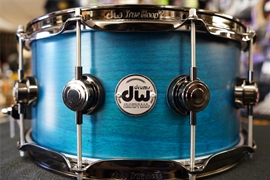 DW USA Collectors Series - Azure Satin Oil - 6.5 x 14" Pure Birch Snare Drum w/ Black Nickel Hardware