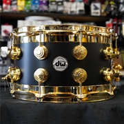 DW USA Specialty Edge Series 8x14" Maple/Brass Snare Drum - Intense Ebony Satin Oil