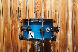 DW USA Collectors Series - Azure Satin Oil - 6.5 x 14" Maple Snare Drum w/ Black Nickel Hdw. 