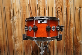 DW USA Collectors Series - 6.5 x 14" Pure Maple SSC/VLT Shell Snare Drum - Tangerine Orange Satin Oil w/ Black Nickel Hdw.