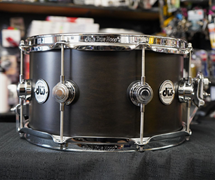 DW USA Collectors Series 7x13" Pure Maple SSC Shell With Ring's Snare Drum - Ebony Satin Oil Finish