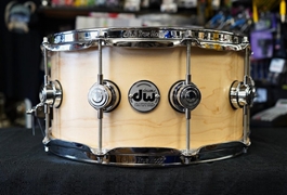 DW USA Collectors Series 6.5x14" Pure Maple SSC Shell With Ring's Snare Drum - Natural Satin Oil w/ Chrome Hardware | DRX26514SSC