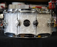 DW USA Performance Series 6.5x14" Pure Maple HVX Snare Drum - White Marine Pearl FP
