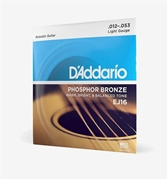 D'Addario 12-53 Light Acoustic Guitar Strings EJ16