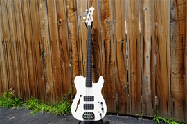 G&L USA ASAT Bass Semi-Hollow Lined/Fretless Pearl White 4-String Electric Bass Guitar 2023