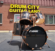USED - Vintage Sonor/German HiLite Exclusive 4pc Maple Shell Pack - Black Diamond Lacquer Finish w/ Copper Hardware