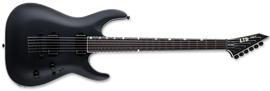 LTD MH-1000 Baritone Black Satin 6-String Electric Guitar 2023
