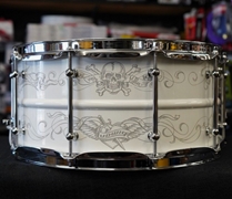 Ludwig LW6514CM Black Magic 6.5x14" Corey Miller Signature Snare - Tattoo Flash