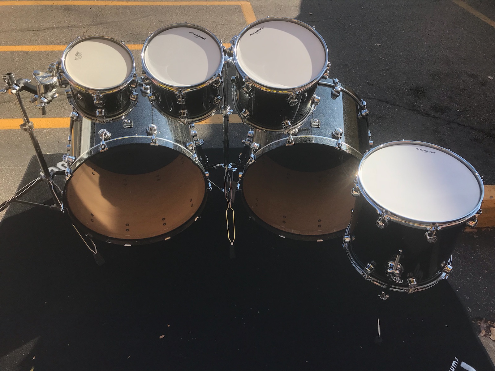 Natal Maple Black Metallic 6Piece Double Bass Shell Pack