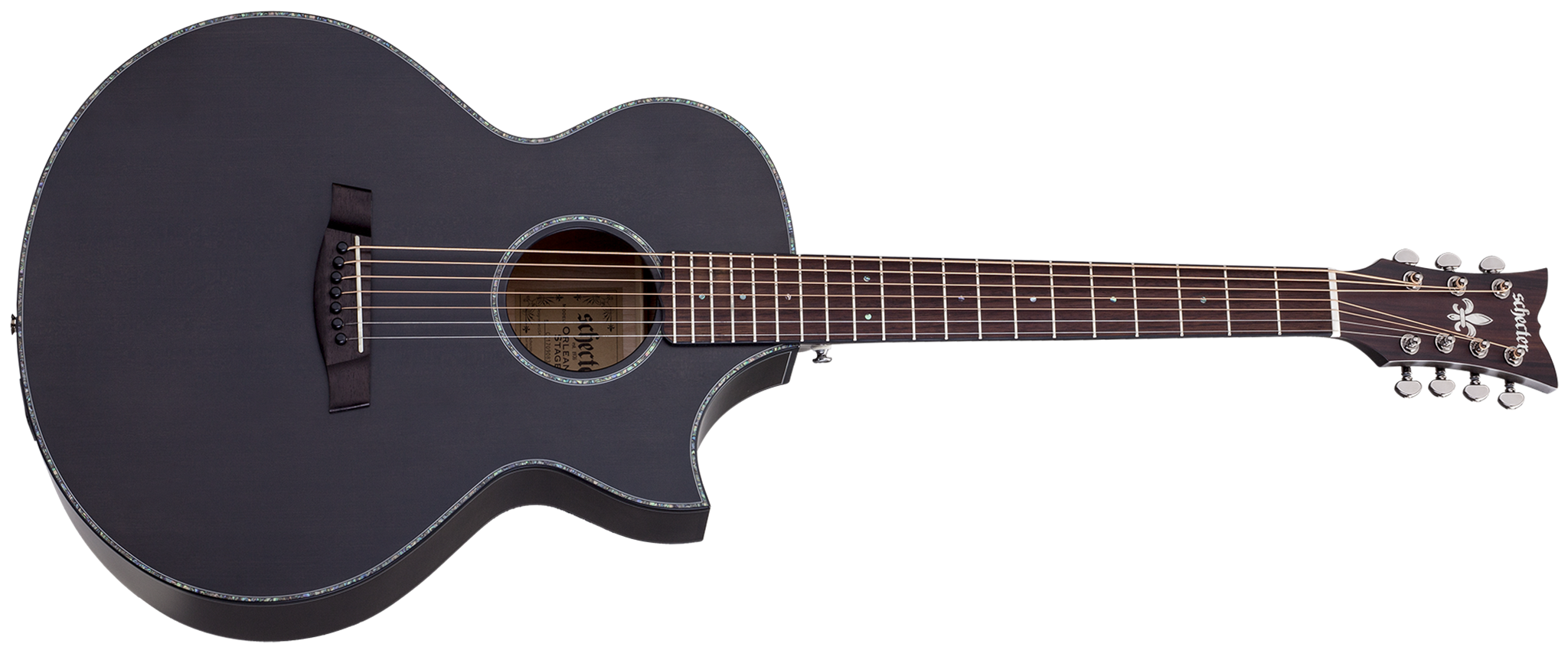 famlende spole Syd Schecter DIAMOND SERIES Orleans Stage-7 Satin See Thru Black 7-String  Acoustic Electric Guitar