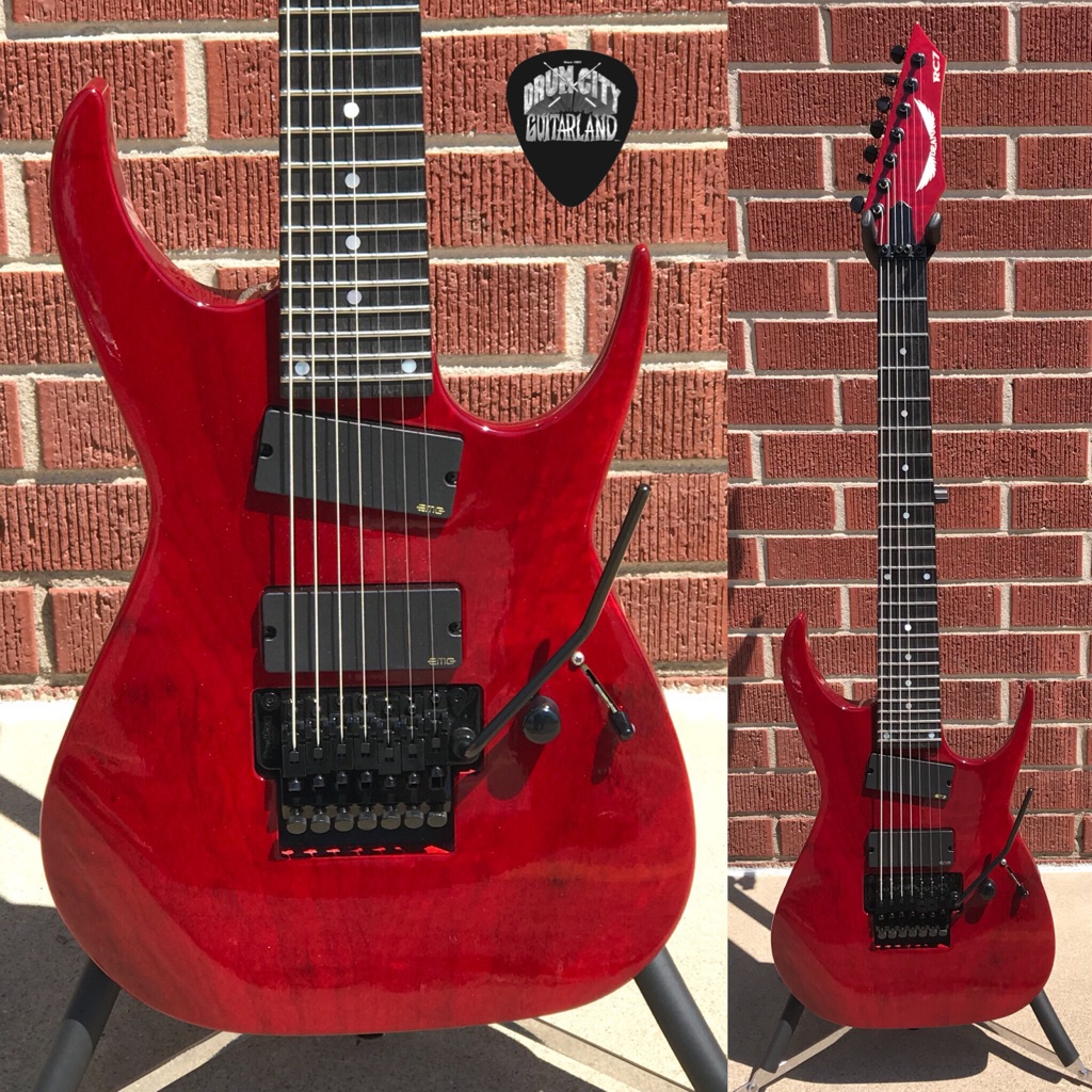 Dean USA Rusty Cooley Signature RC7 Custom Exotic Redwood top Trans Red