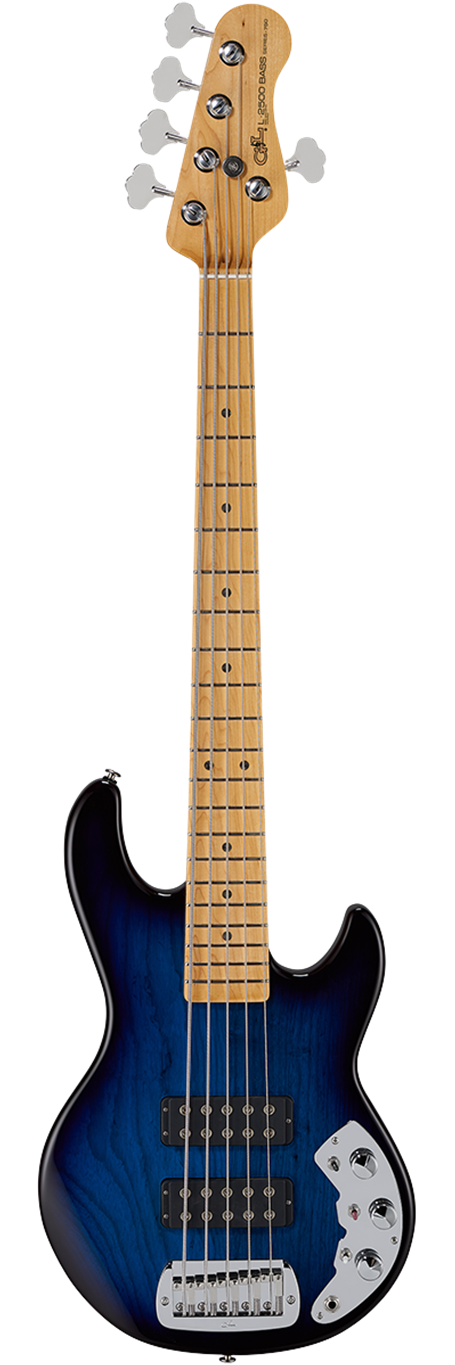 G L USA Series 750 CLF Research L 2500 Blueburst Urethane 5 String Electric Bass Guitar