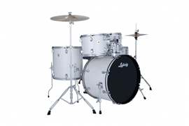 Ludwig Accent Fuse 5-piece Complete Drum Set w/ 20" Bass Drum, Hardware, & Cymbals - Snow Dust