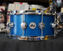 DW USA Collectors Series 6.5x14" Maple SSC Snare Drum - Intense Azure Satin Oil