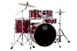 Mapex Venus 5PC Fusion Complete Drum Kit w/ Hardware & Cymbals - Crimson Red Sparkle