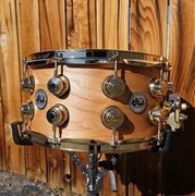 DW USA Collectors Series - Natural Satin Oil - 7 x 14" Pure Cherry Snare Drum w/ Gold Hardware (2023)