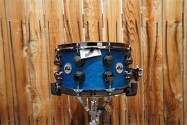 DW USA Collectors Series - 7 x 14" Pure Maple SSC/VLT Shell Snare Drum -20-Lug's- Intense Azure Satin Blue Oil w/ Black Nickel Hdw.