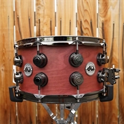 DW USA Collectors Series 7 x 14" Pure Cherry HVLT Shell 20-Lug Snare Drum w/ Black Nickel Hdw.