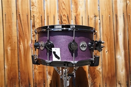 DW USA Collectors Series - Lavender Satin Oil - 6.5 x 14" Maple Snare Drum w/ Black Nickel Hdw. 