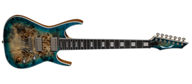 Dean EXILE 7 STRING BURLED POPLAR SATIN TURQUOISE BURST 7-String Electric Guitar  