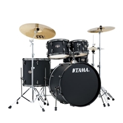 Tama Imperialstar 5pc Drum Set Complete w/Cymbals & Hw Blacked Out Black (Limited Edition)