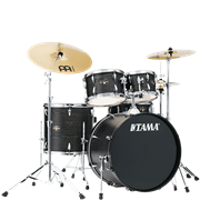 Tama Imperialstar IE52CBOW Black Oak Wrap 5pc Complete Drum Set 22" Bass Drum w/ Hardware and Cymbals