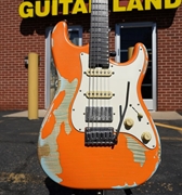 Schecter USA CUSTOM SHOP Nick Johnston Traditional HSS Atomic Orange over Atomic Ice Heavy Aged 6-String Electric Guitar