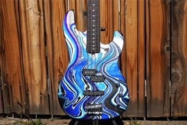 	Schecter USA CUSTOM SHOP Model-T  Blue/Silver Swirl  4-String Electric Bass Guitar 2025