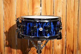 Sonor SQ2 Blue Tribal Medium Maple Shell Black Chrome Hardware 6" x 14" Snare Drum (2021)