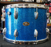 USED - Vintage 1960s Slingerland USA Maple/Poplar/Mahogany 14" Tom - Blue Sparkle Wrap | 10x14"