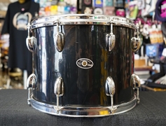 USED - 1970s Vintage Slingerland USA 14" Maple Tom w/ Rings - Jet Black Wrap | 10x14"