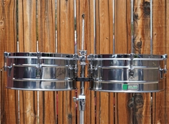 USED - Latin Percussion Tito Puente Limited Centennial Timbale Set w/ Stand (#154 of 200 Made Worldwide)