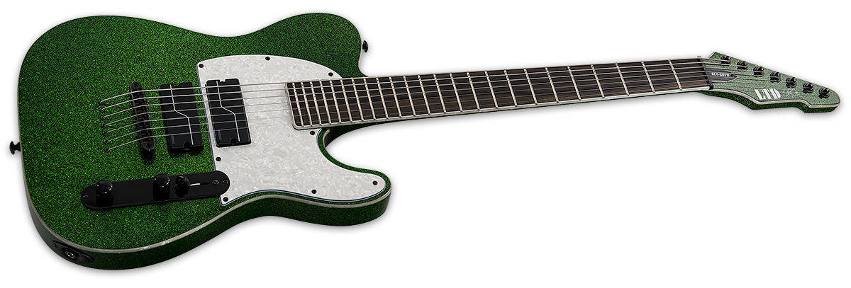 LTD SIGNATURE SERIES SC-607 Baritone Green Sparkle 7-String Electric Guitar  