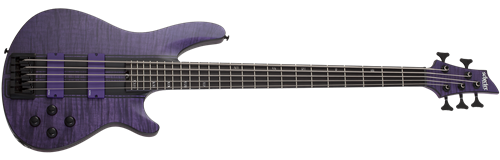 Schecter DIAMOND SERIES C-5 GT Satin Trans Purple   5-String Electric Bass Guitar  