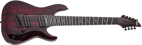 Schecter DIAMOND SERIES C-8 Multi Scale Silver Mountain Blood Moon 8-String Electric Guitar  