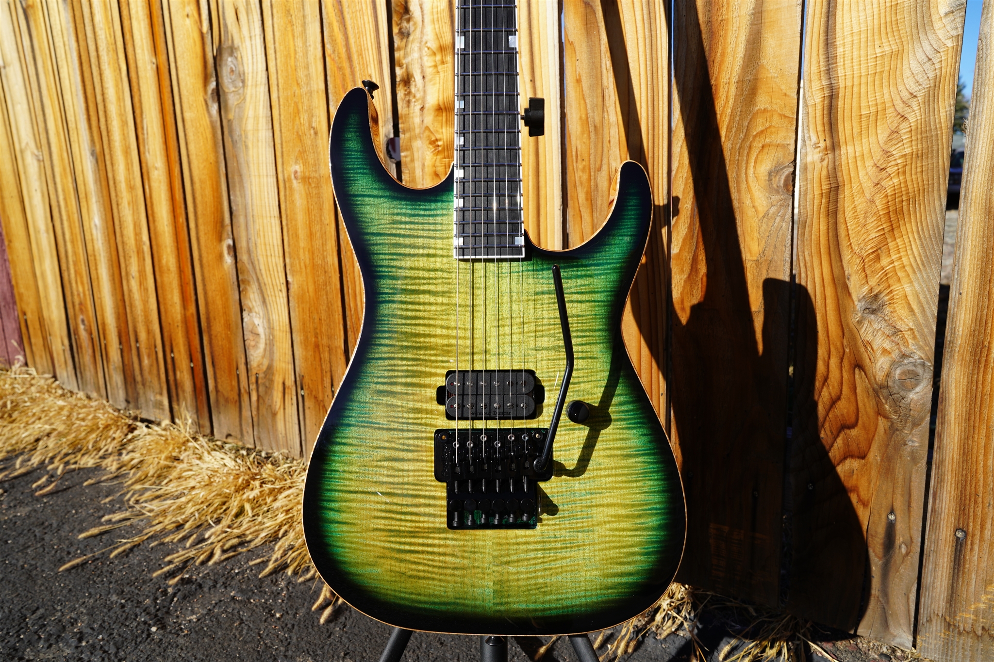 ESP USA M-I  FR DLX  Dark Lime Sunburst   6-String Electric Guitar 2023