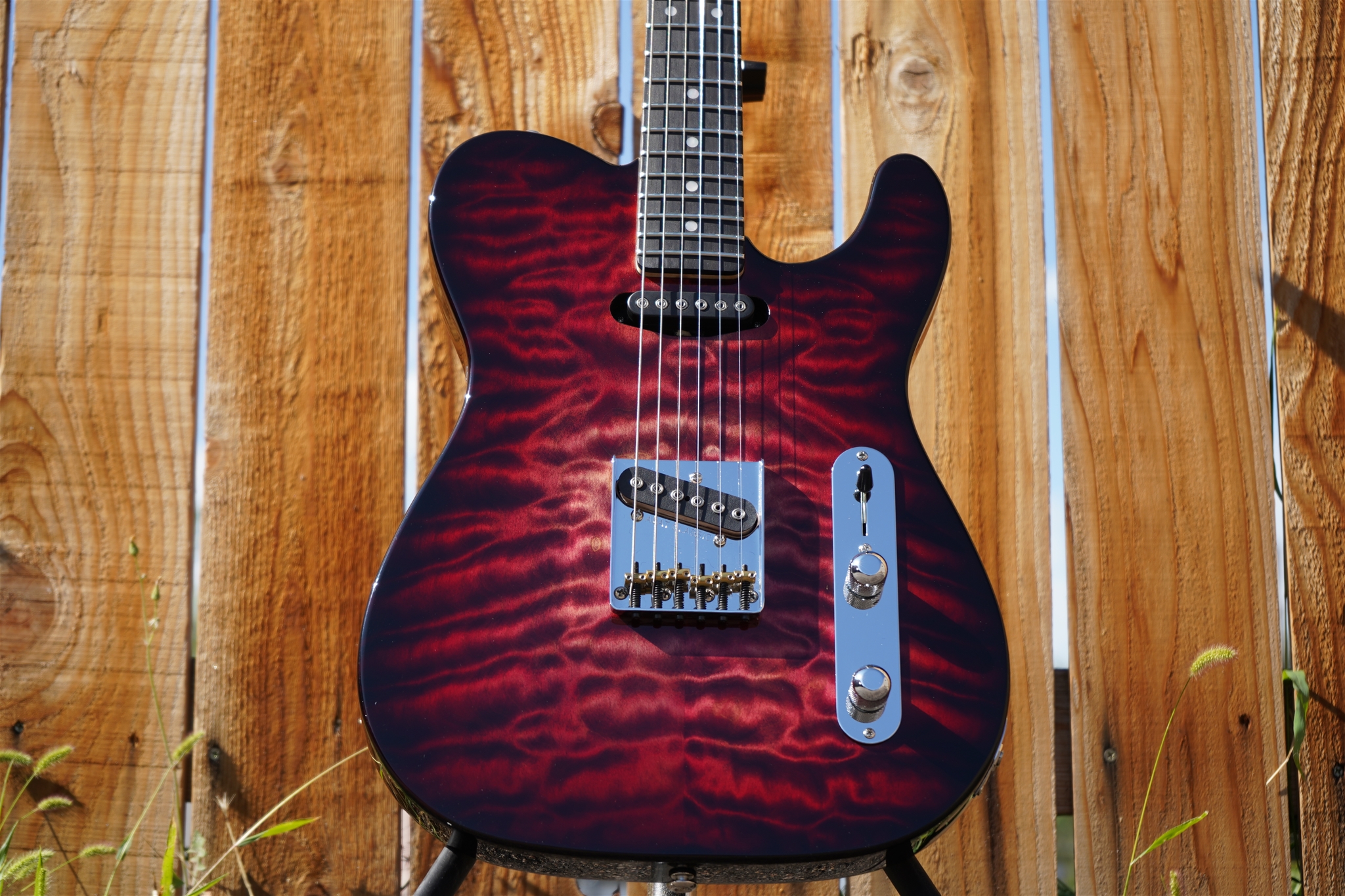 G&L USA CUSTOM SHOP ASAT Classic Crimson Burst  6-String Electric Guitar  