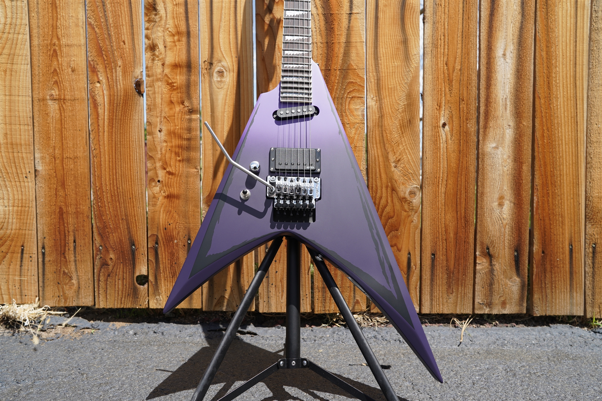 LTD SIGNATURE SERIES Alexi Ripped Purple Fade Satin w/ Ripped Pinstripes Left Handed 6-String Electric Guitar  