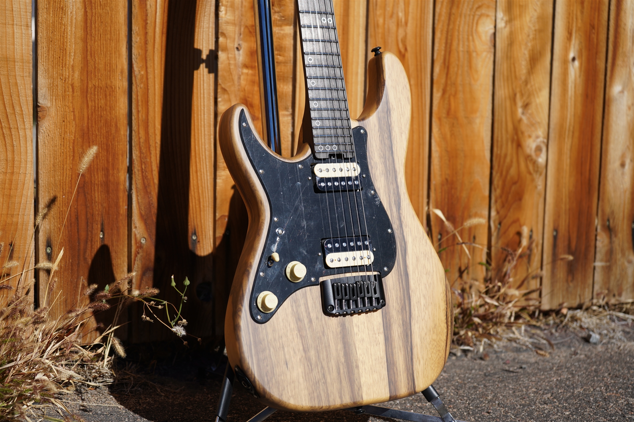 Schecter DIAMOND SERIES Sun Valley Super Shredder Exotic Hardtail Black Limba Left Handed 6-String Electric Guitar 