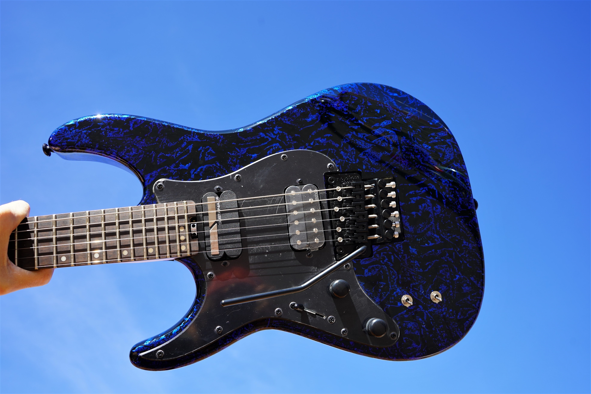 Schecter DIAMOND SERIES Sun Valley Super Shredder FR/S Blue Reign  Left Handed 6-String Electric Guitar  