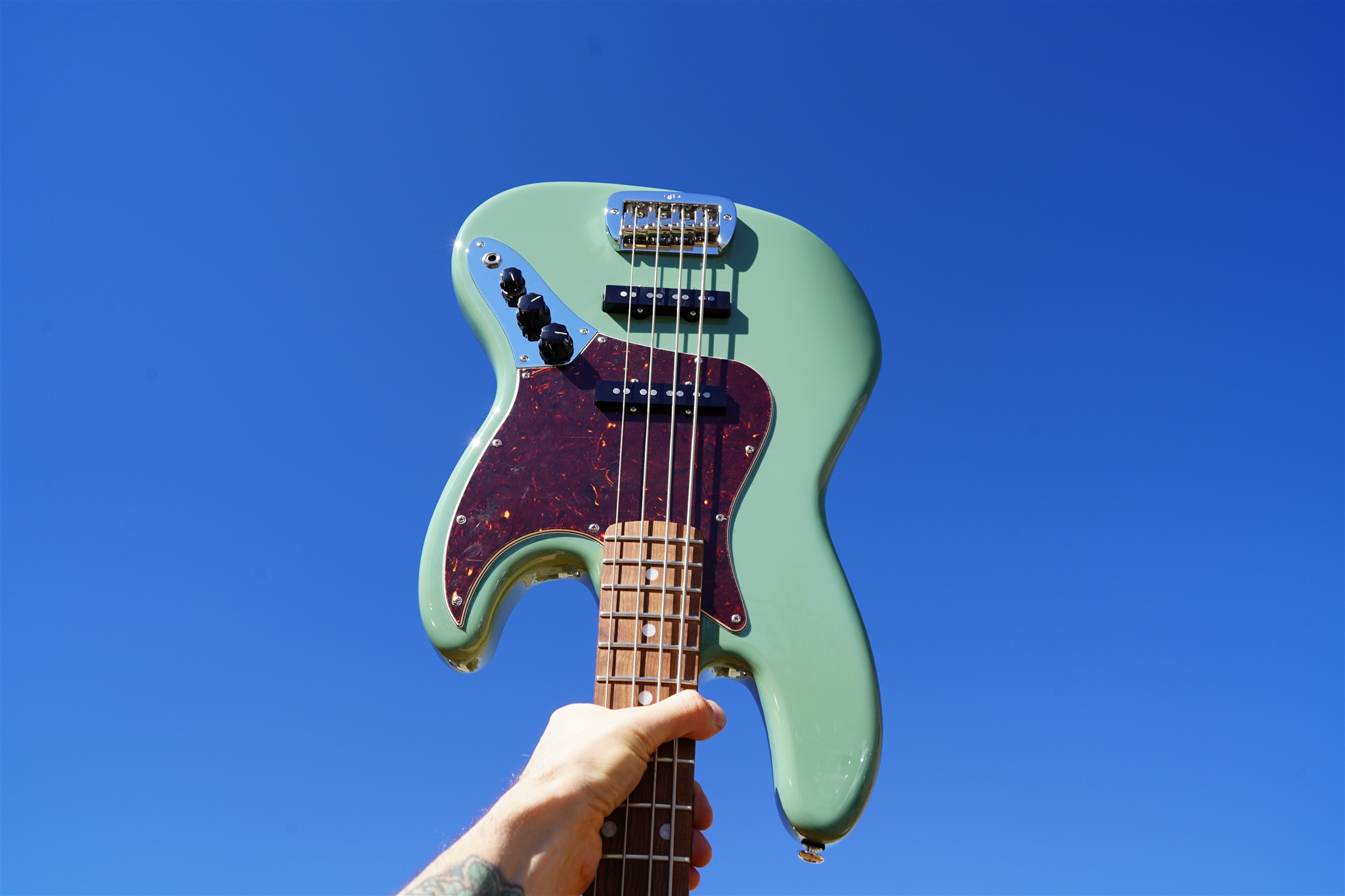 G&L USA Fullerton Deluxe JB Matcha Green/Pine body 4-String Electric Bass Guitar  