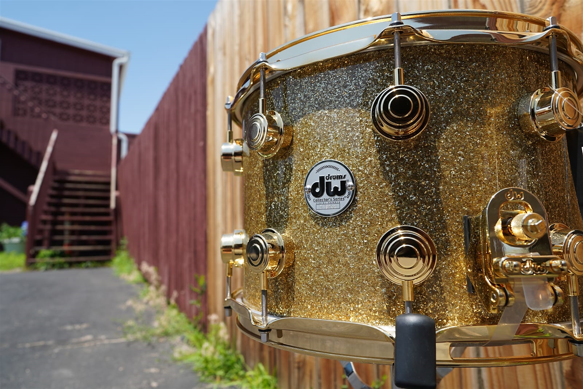 DW USA Collectors Series - Gold Glass Sparkle FP - 9 x 14" Maple Snare Drum