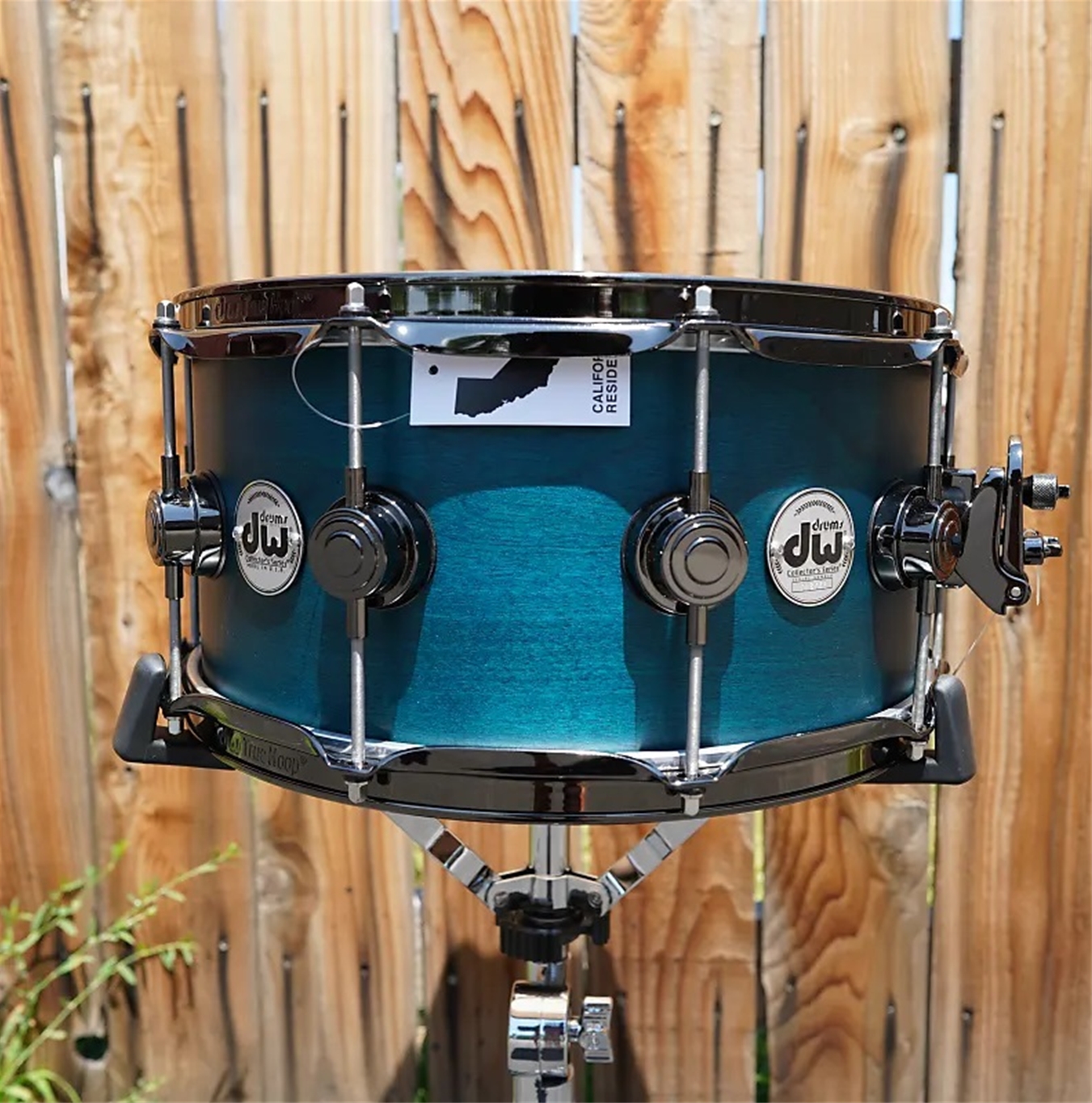 DW USA Collectors Series - Azure Blue Satin Oil - 6.5 x 14" Birch Snare Drum w/ Black Nickel Hdw.
