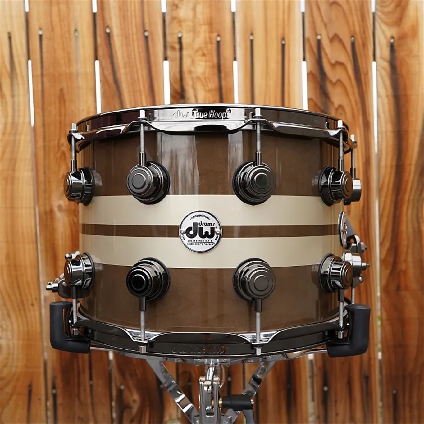 DW USA Collectors Series - Candy Black Lqr. w/ Shelby Racing Stripes - 9 x 14" Pure Maple SSC Shell Snare Drum w/ Rings 