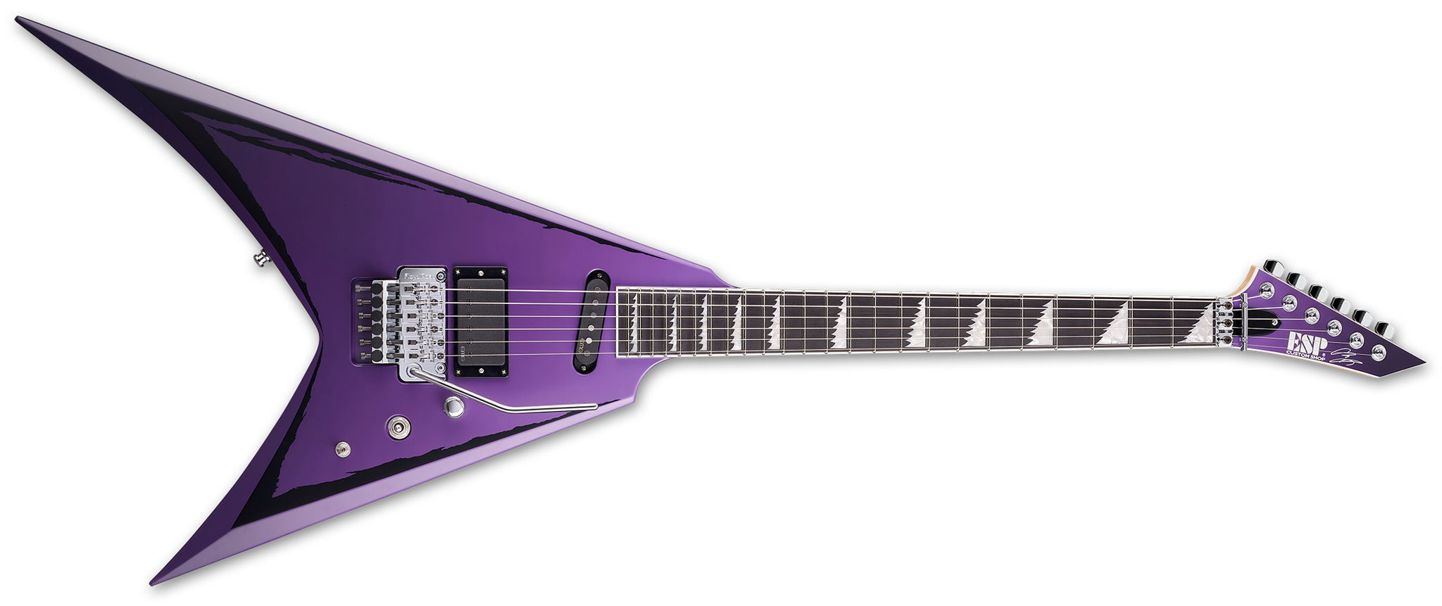 ESP Alexi Ripped Purple Fade Satin w/Ripped Pinstripes 6-String Electric Guitar 2021
